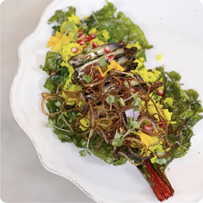 Swiss chard Wrapped Eggplant