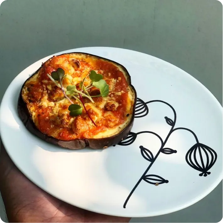 gluten-free eggplant pizza