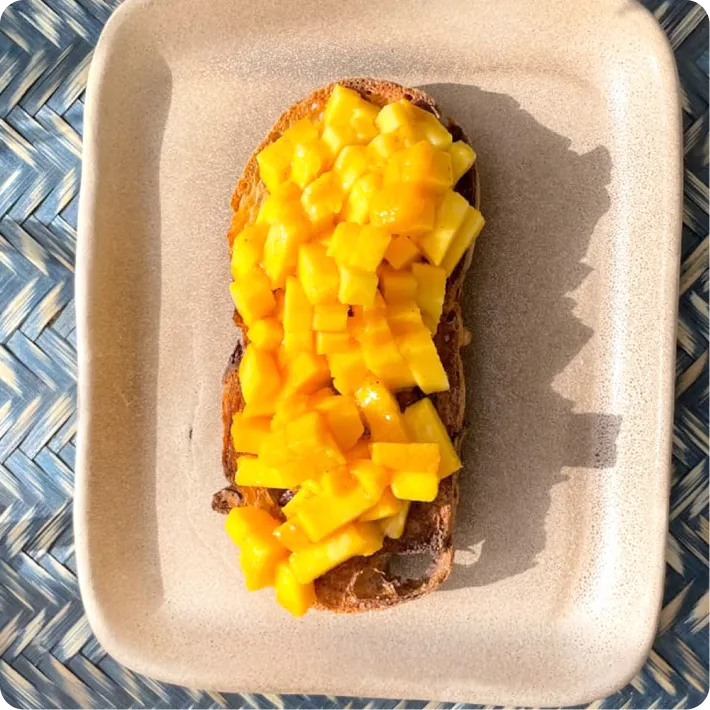 Spicy Honey Mango Tartine