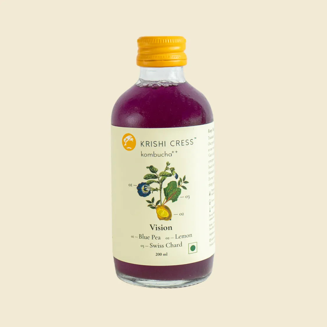 Vision Kombucha - Blue Pea, Swiss Chard and Lemon