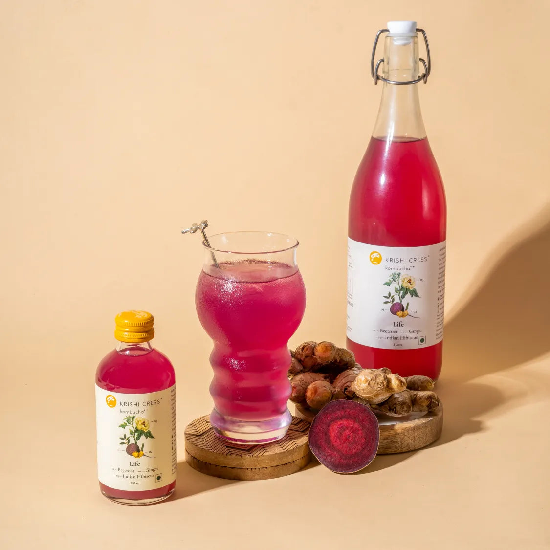 Life Kombucha - Beetroot, Ginger and Indian Hibiscus Kombucha - 1 litre