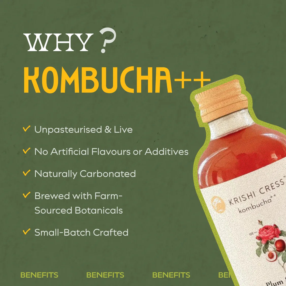 Rose & Plum Kombucha -1 litre