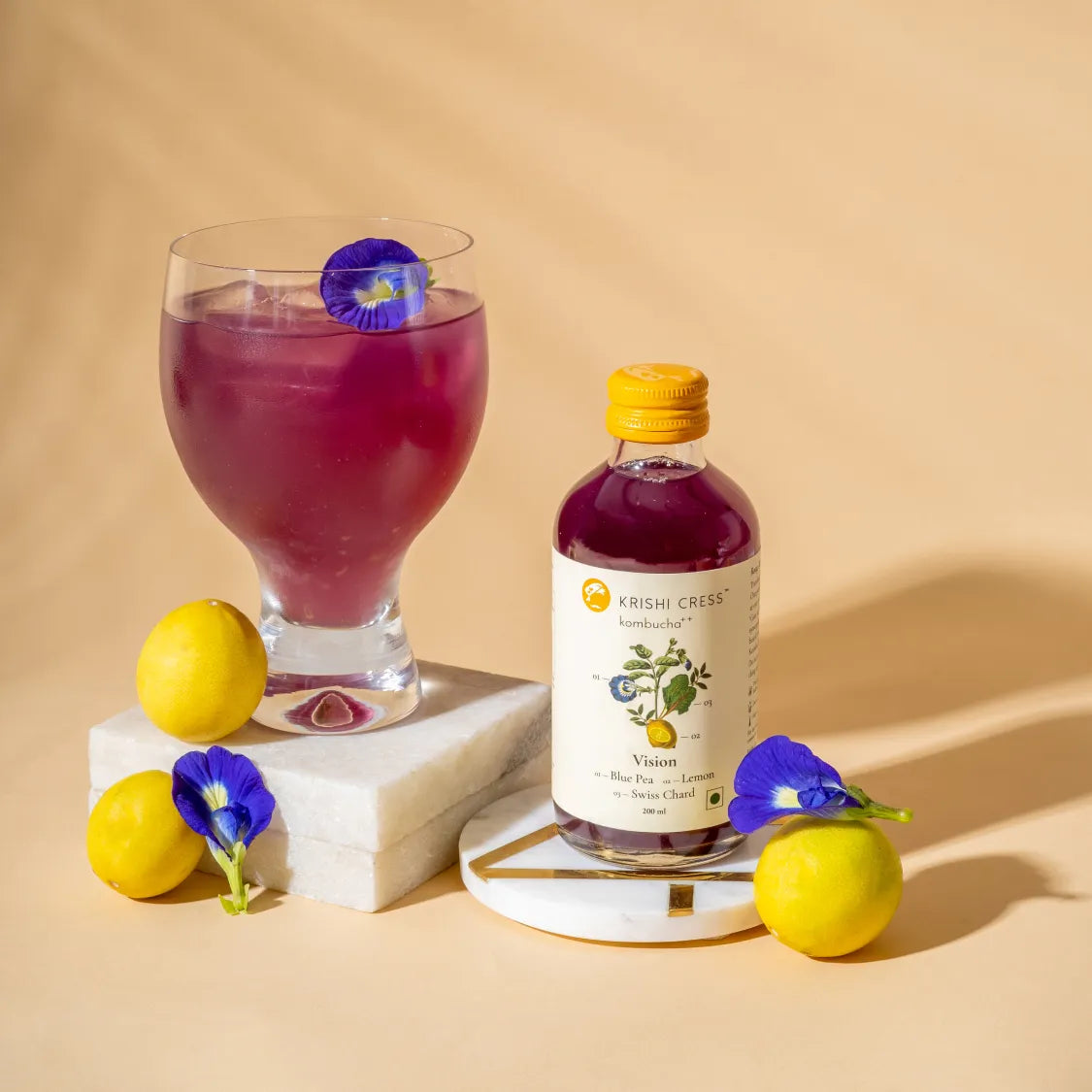 Vision Kombucha - Blue Pea, Swiss Chard and Lemon