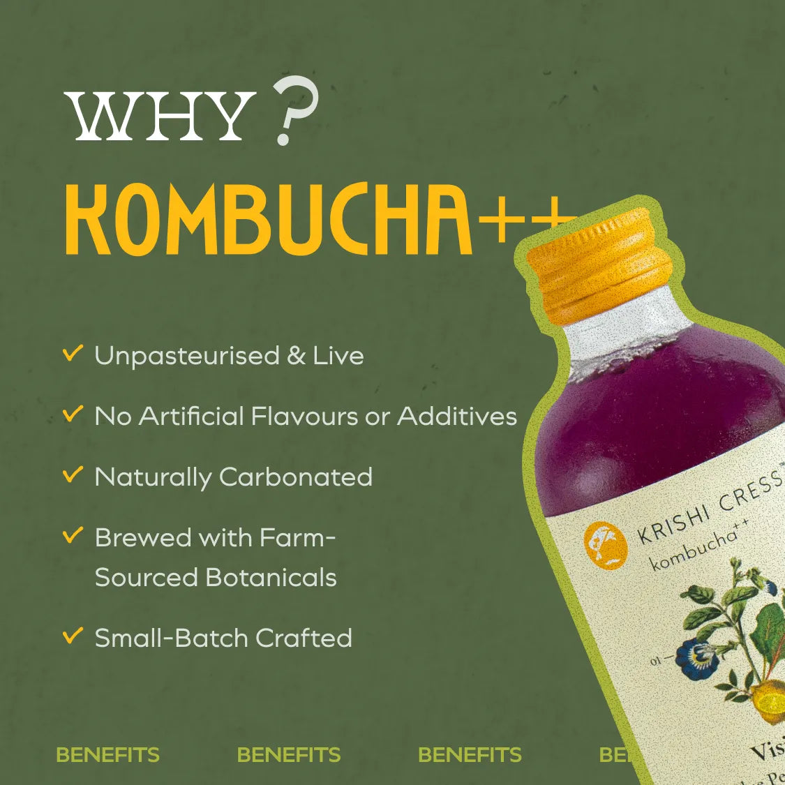 Vision Kombucha - Blue Pea, Swiss Chard and Lemon