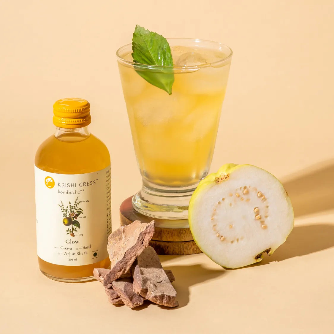 Glow Kombucha - Basil, Guava and Arjun Shak