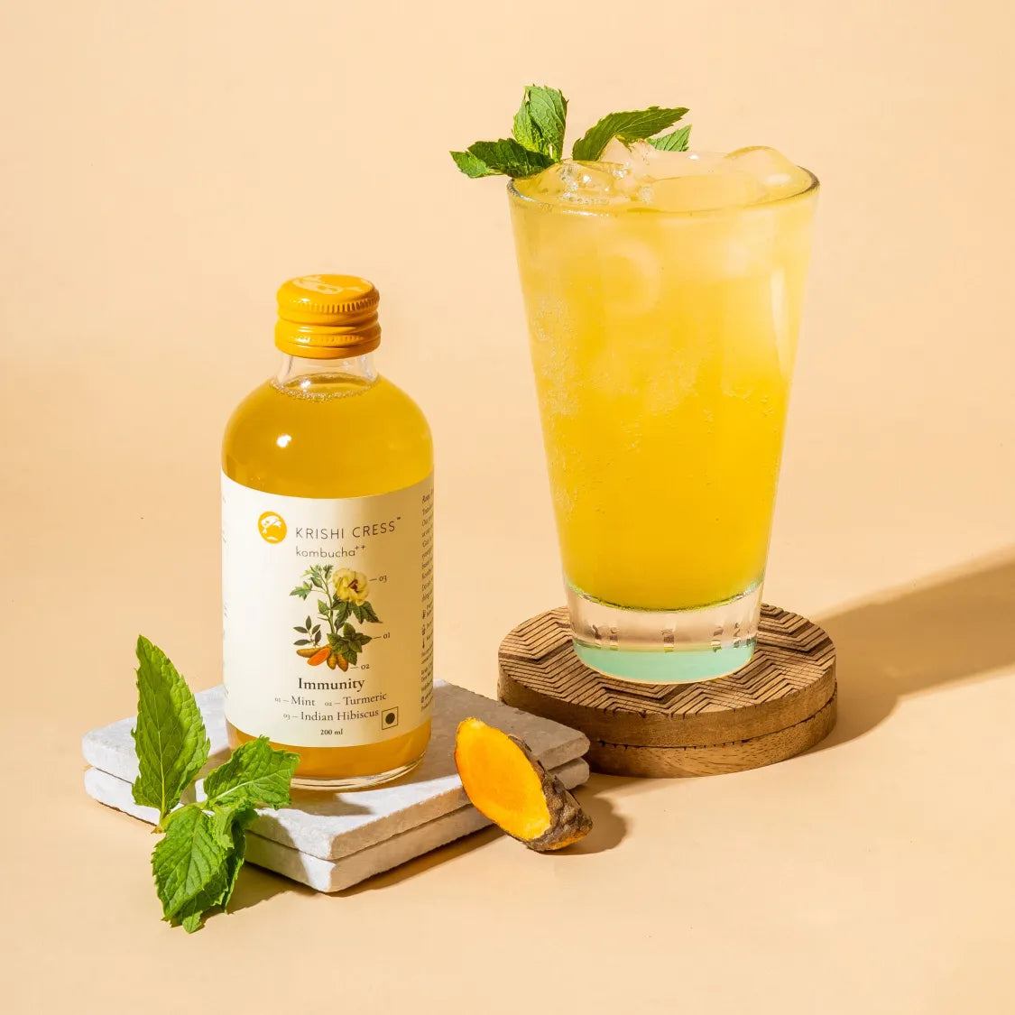 Immunity Kombucha - Mint, Turmeric and Indian Hibiscus