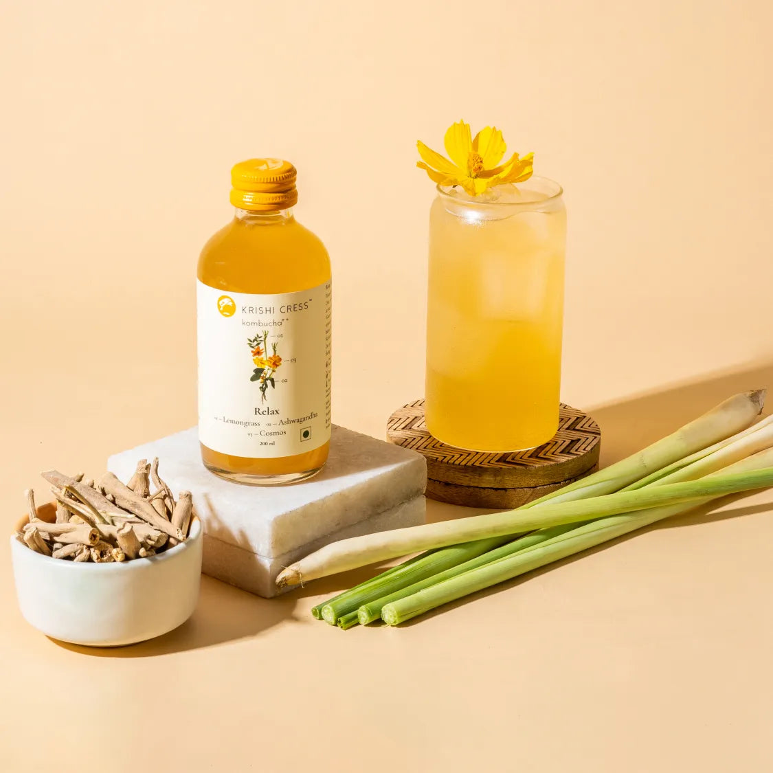 Relax Kombucha - Lemongrass, Cosmos and Ashwagandha