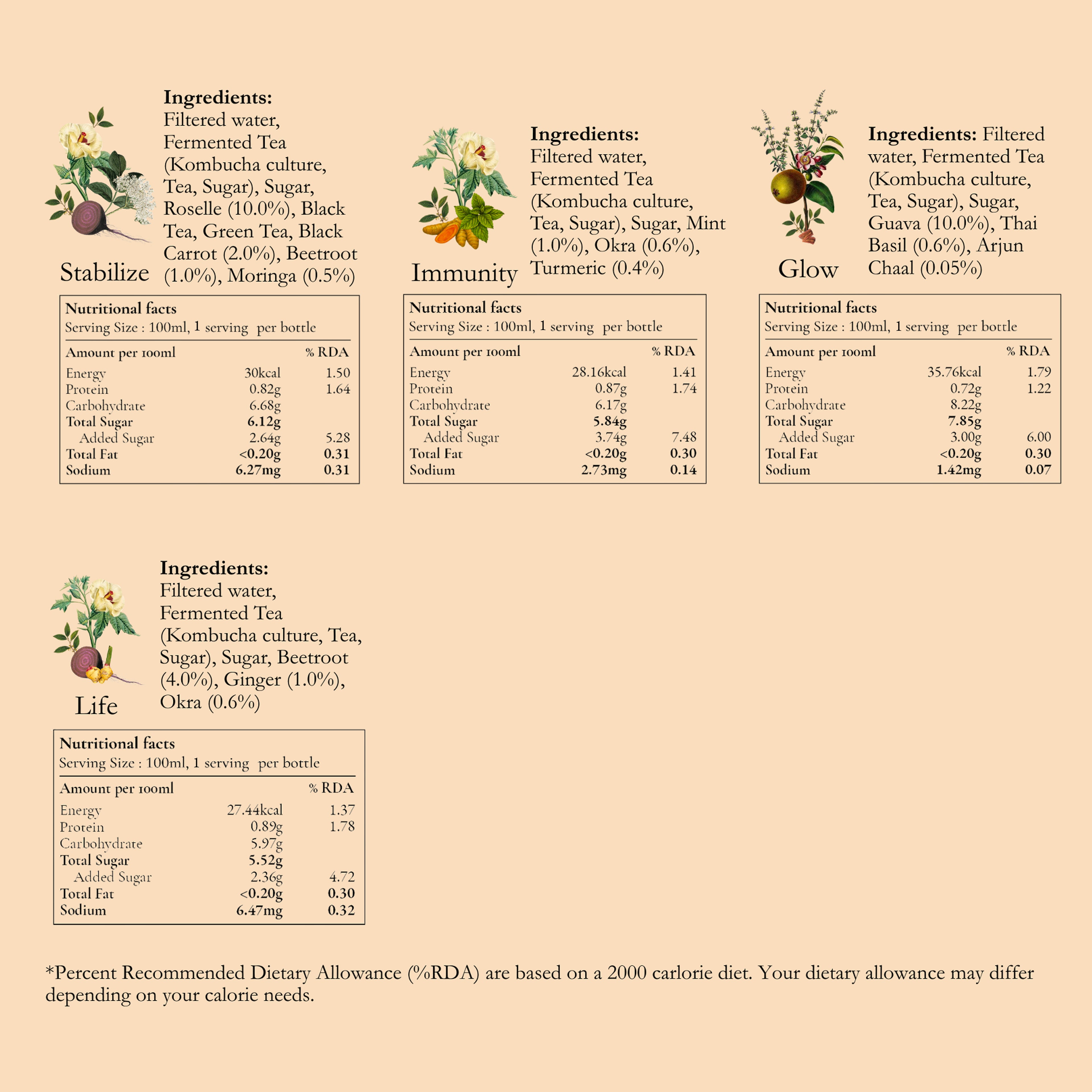 Kombucha ++ Trial Pack of 10 (100ml each)